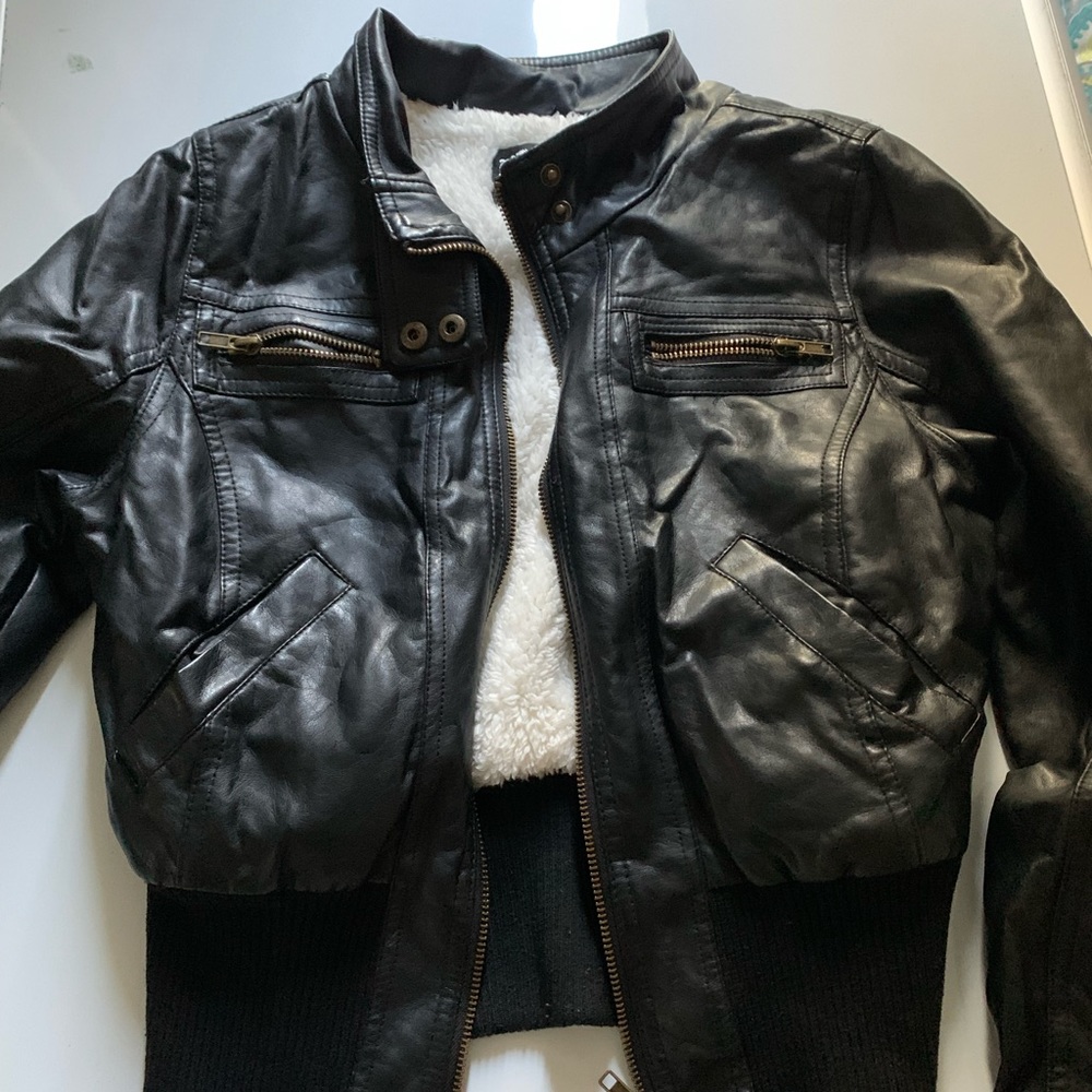 Black leather jacket